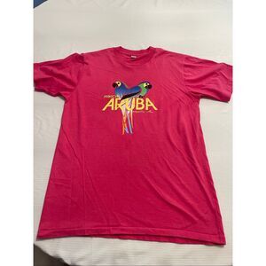 Artesala Prikichi Aruba Vintage 80s Pink Single Stitch T-Shirt Size M/L See Meas